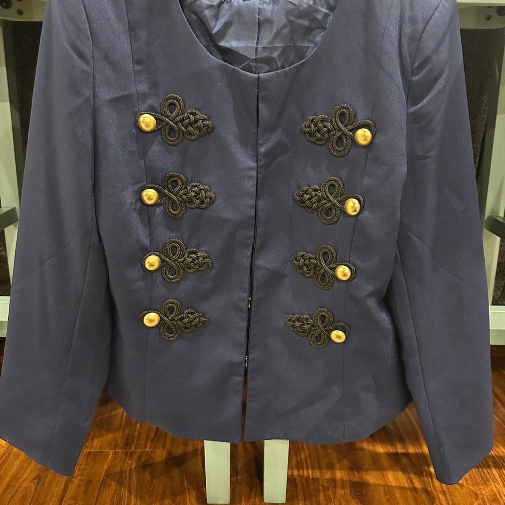 New York & Company Navy Blazer with Gold Buttons